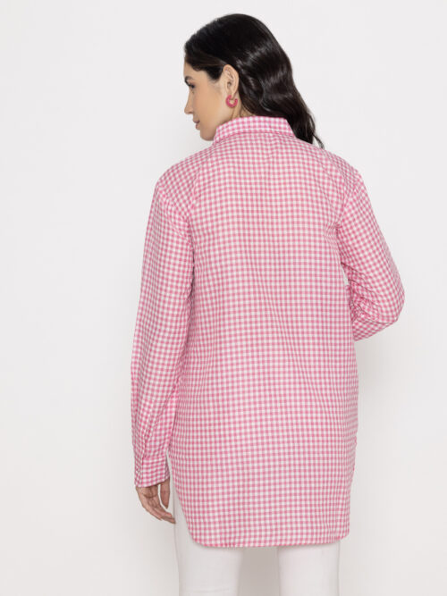 Checkered Front Embroidered full sleeves shirt