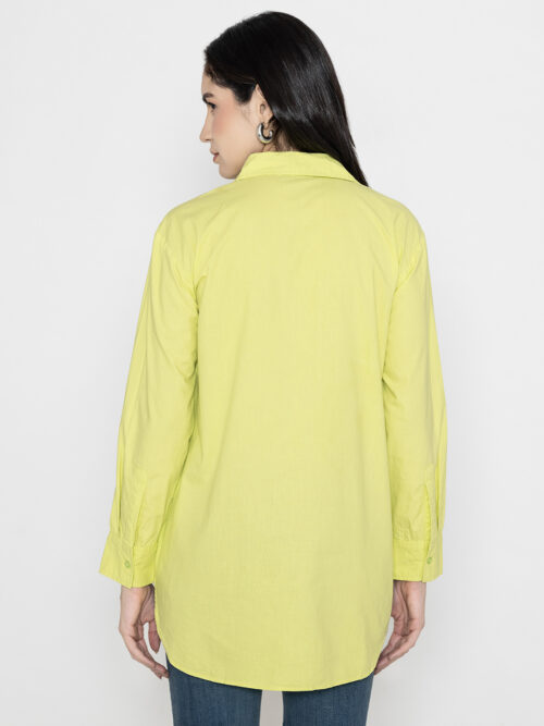 Yellow Shirt with Embroidered Sleeves and Shoulder